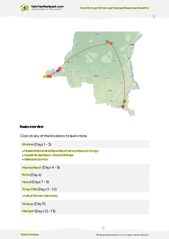 example page 4 from our offline Travel Guide for Democratic Republic of the Congo